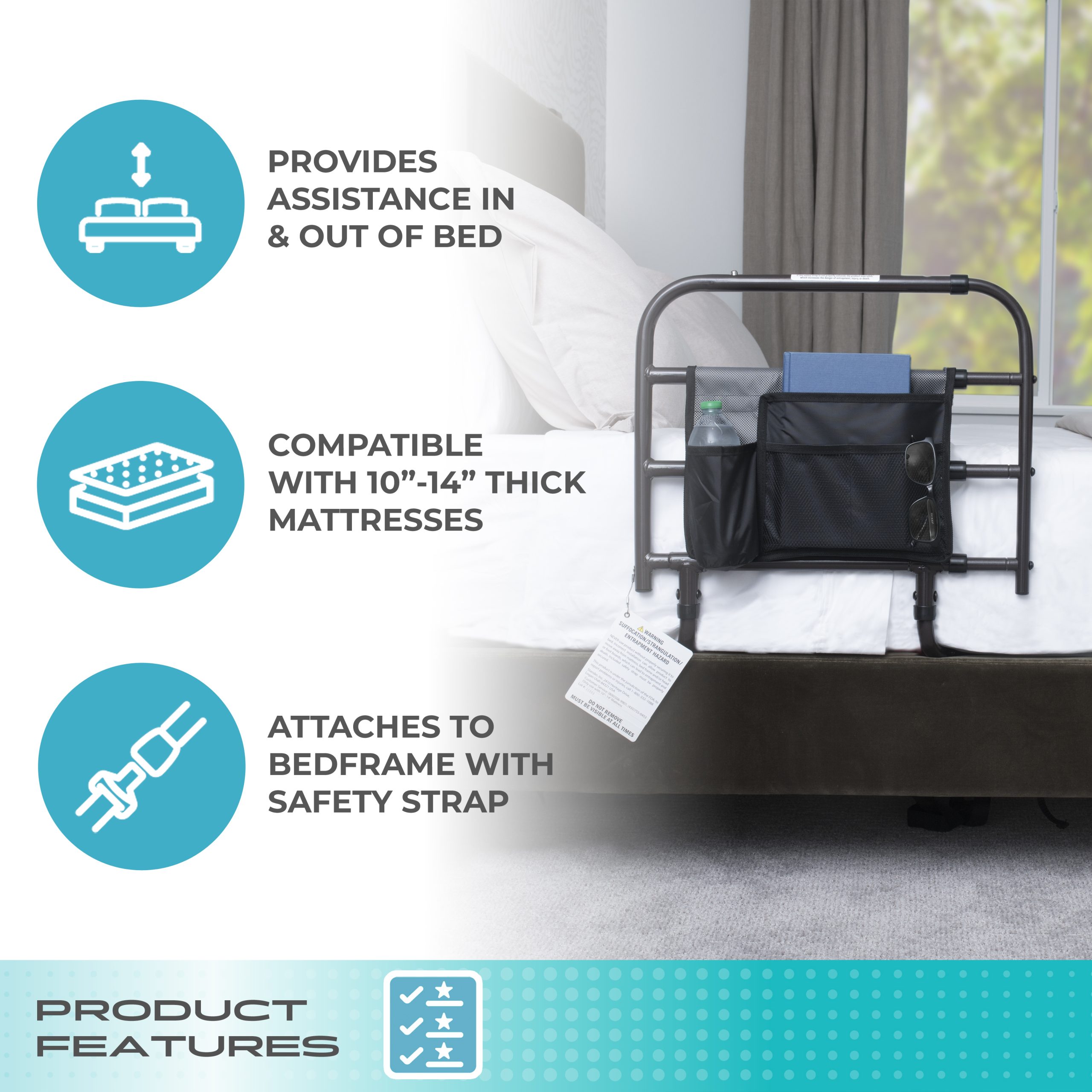 8000 Wonder EZ Adjust Bed Rail - Image 6