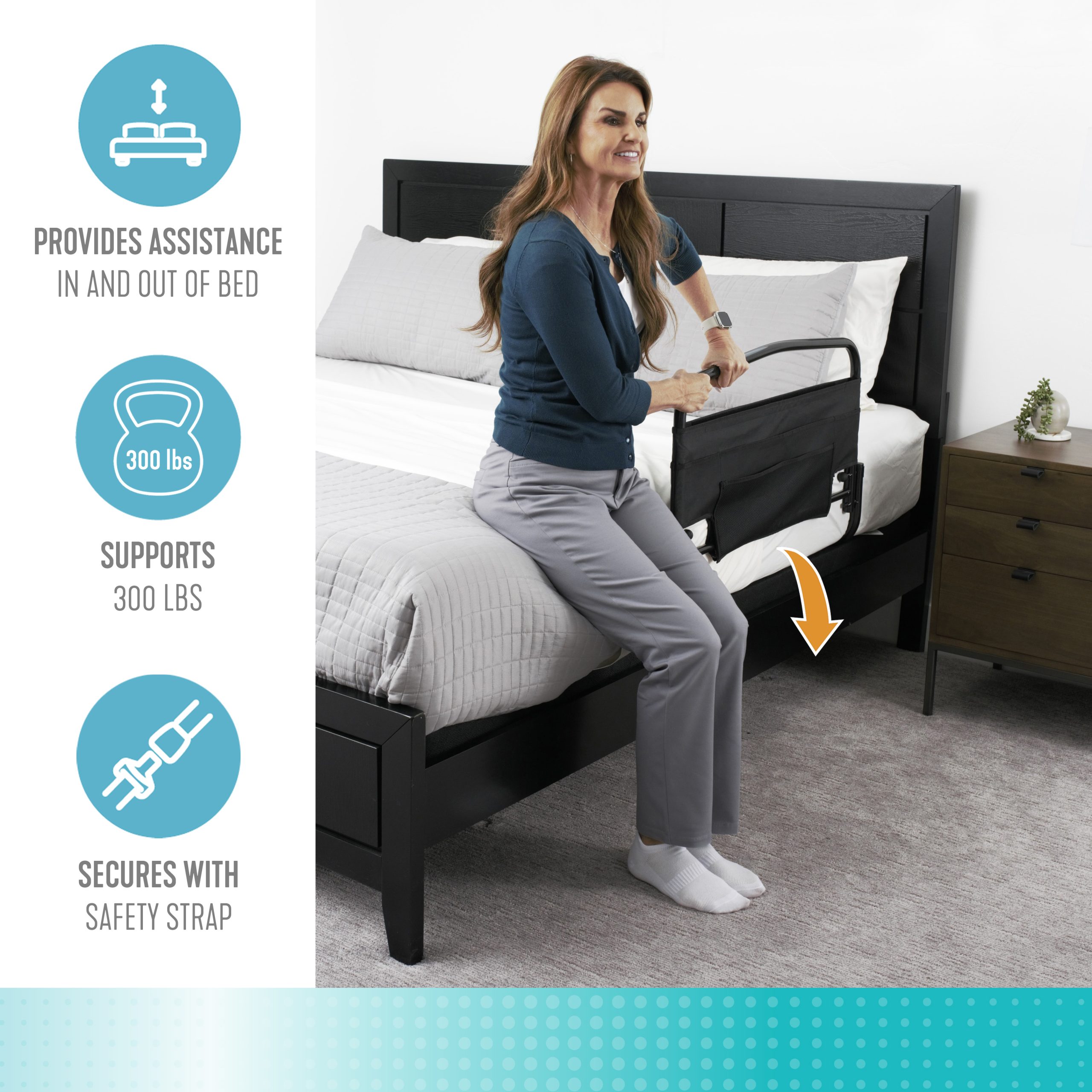 8051 30" Safety Bed Rail & Padded Pouch - Image 5