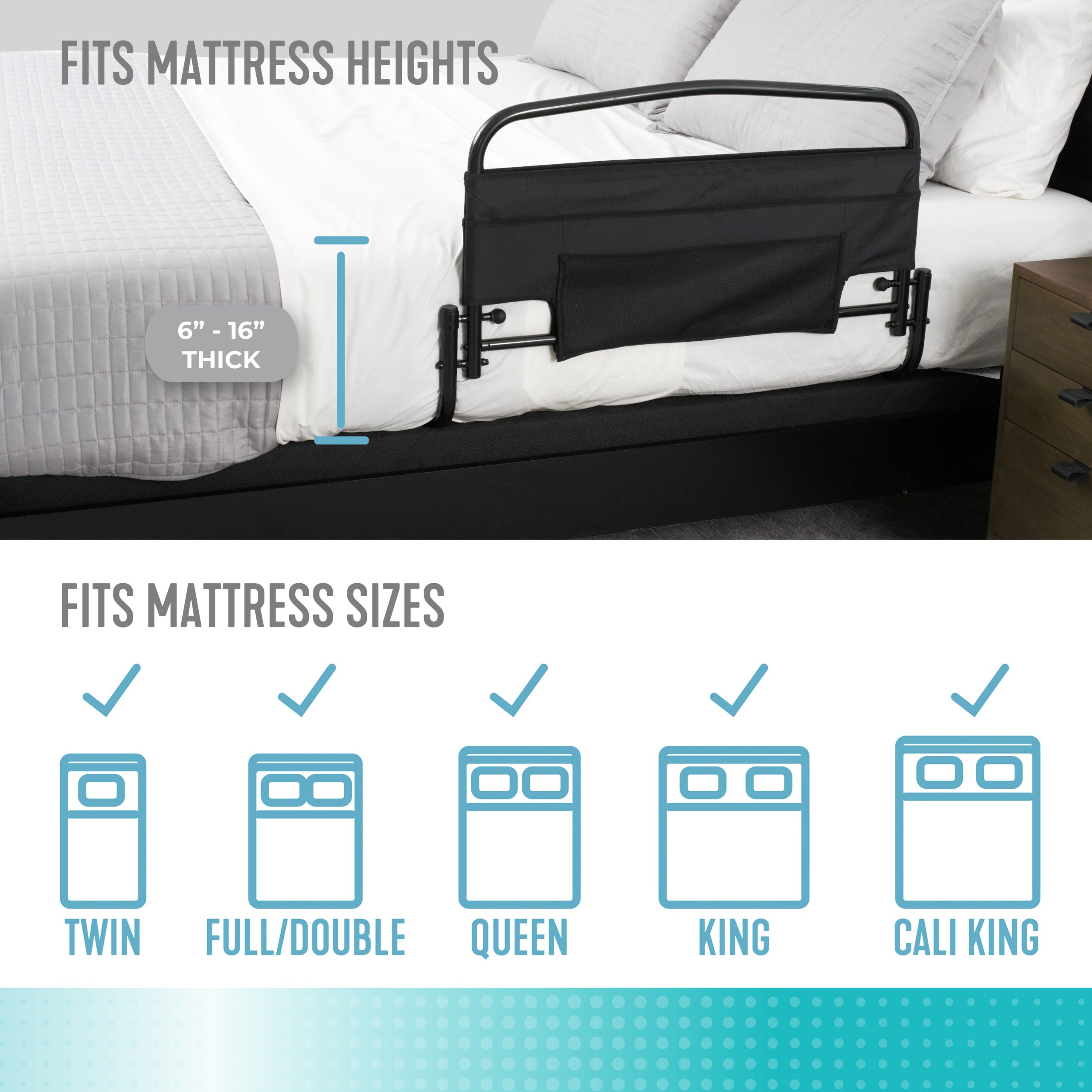 8051 30" Safety Bed Rail & Padded Pouch - Image 6