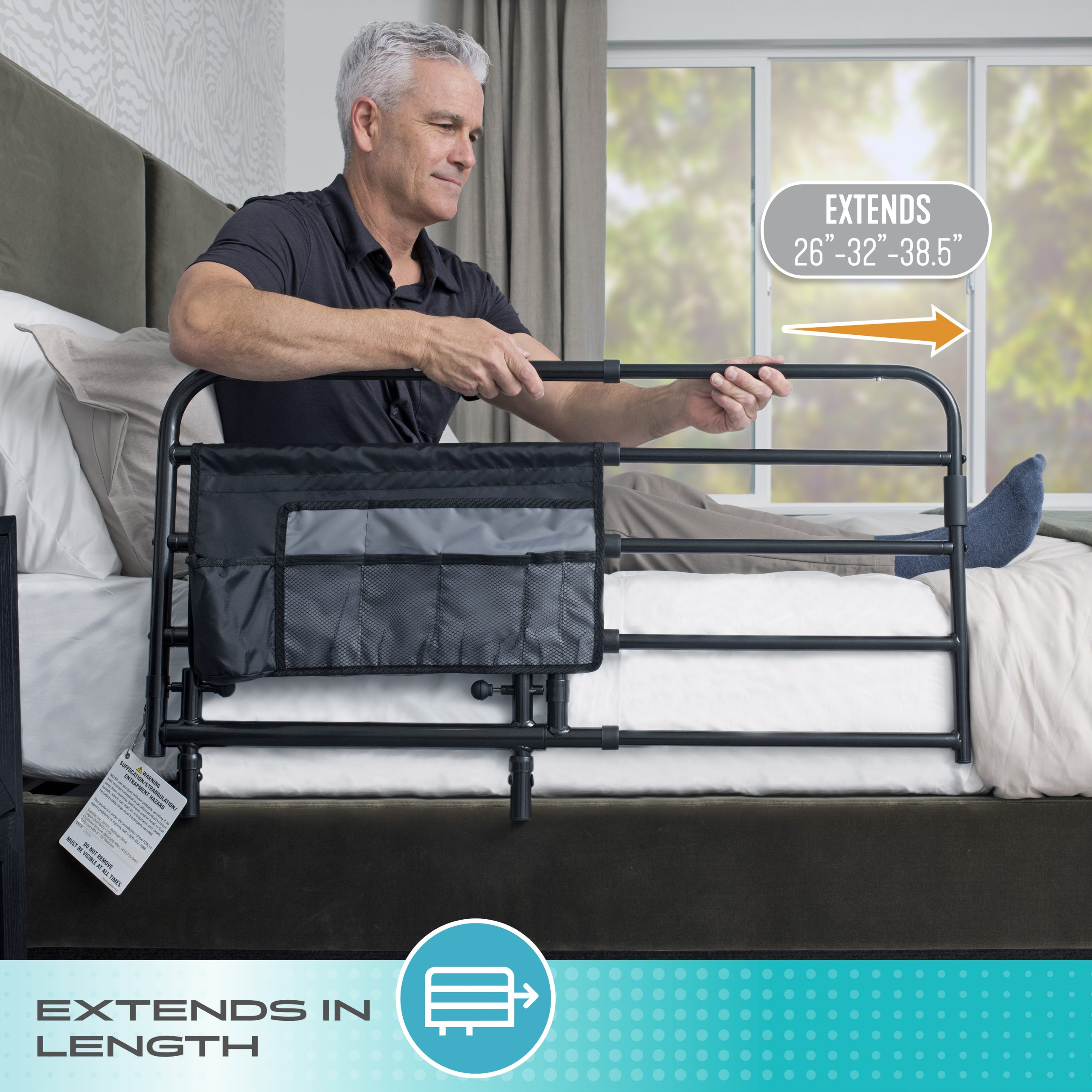 8020 Wonder Pivot Bed Rail Tall - Image 3