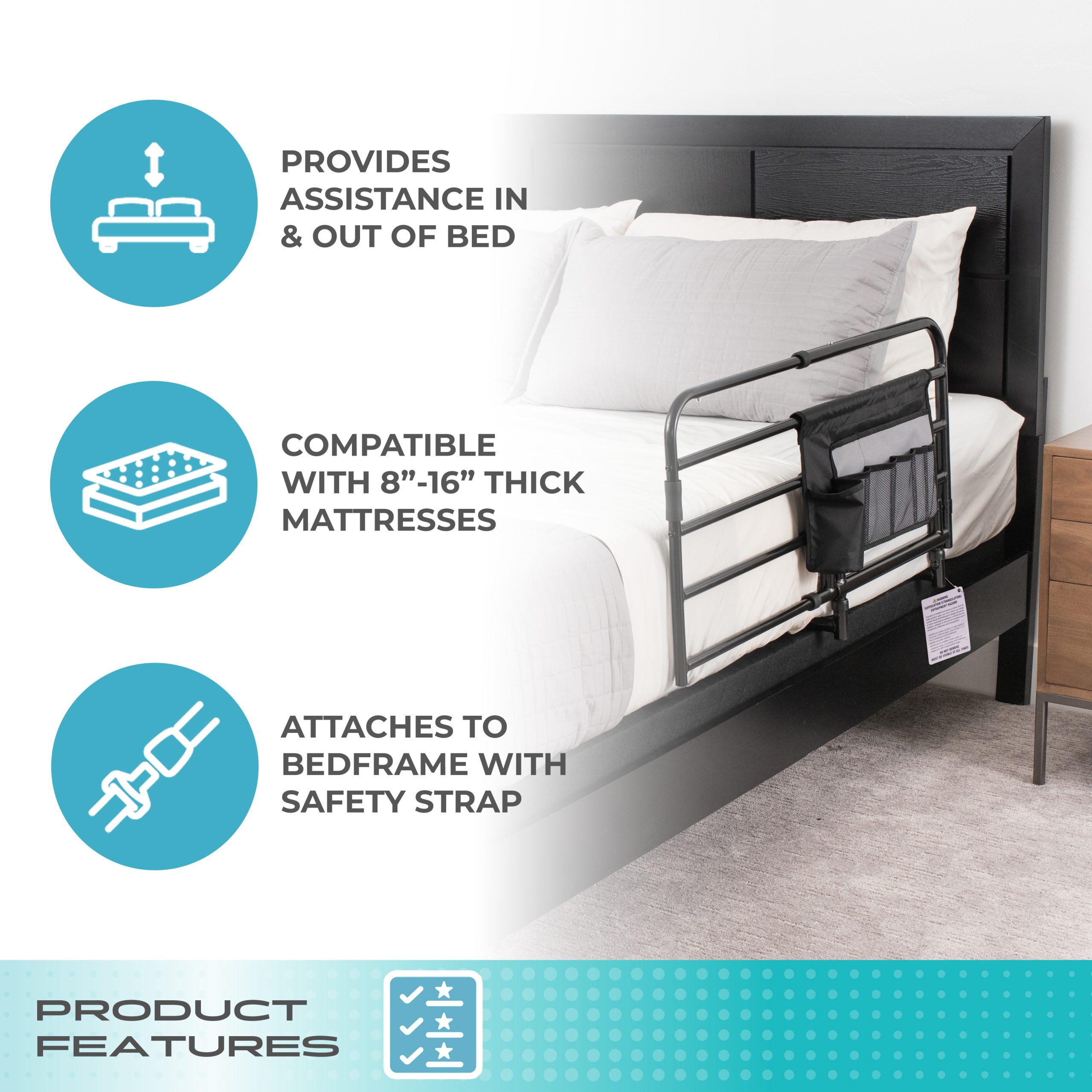 8020 Wonder Pivot Bed Rail Tall - Image 8