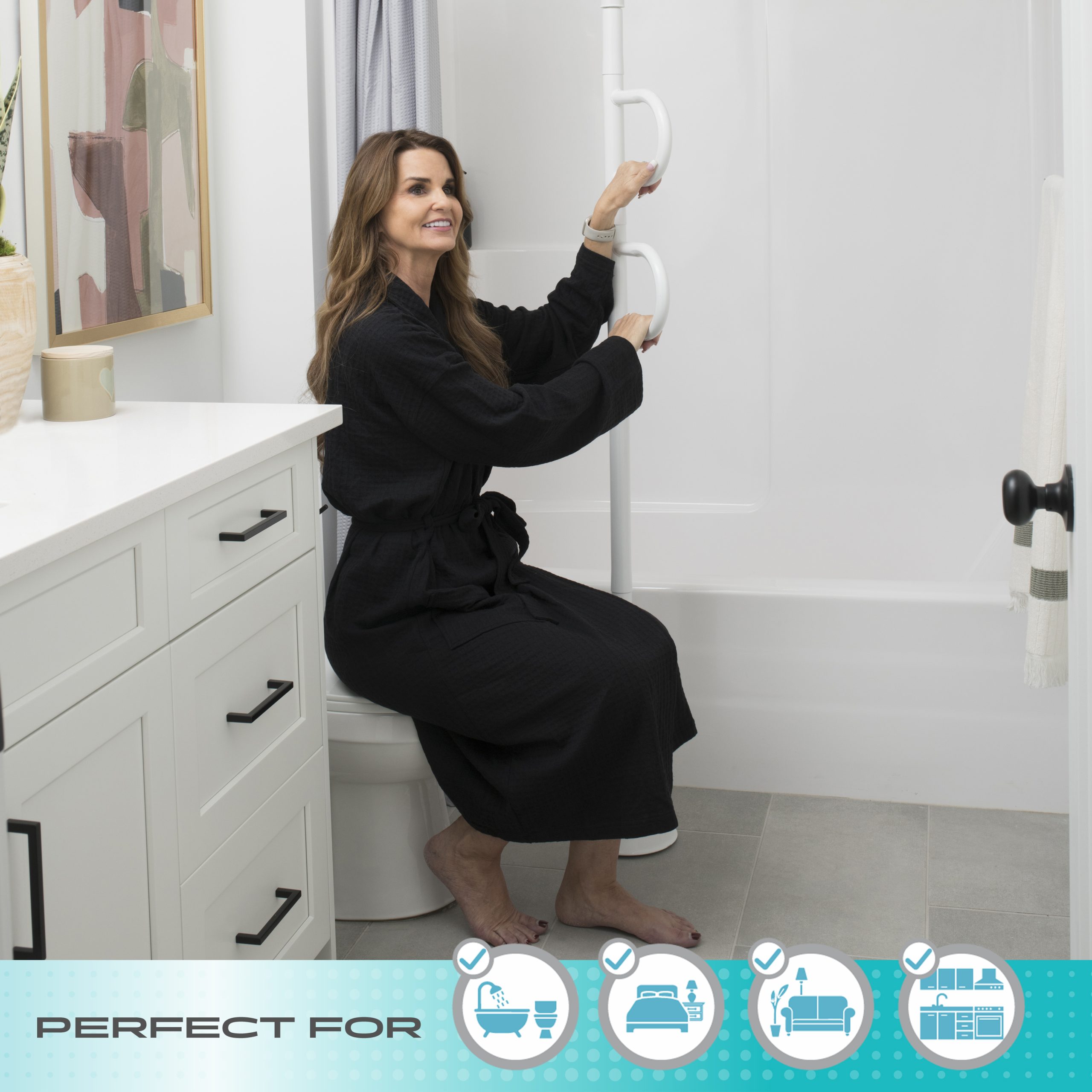 8142 Double Handle Floor to Ceiling Grab Bar - Image 7