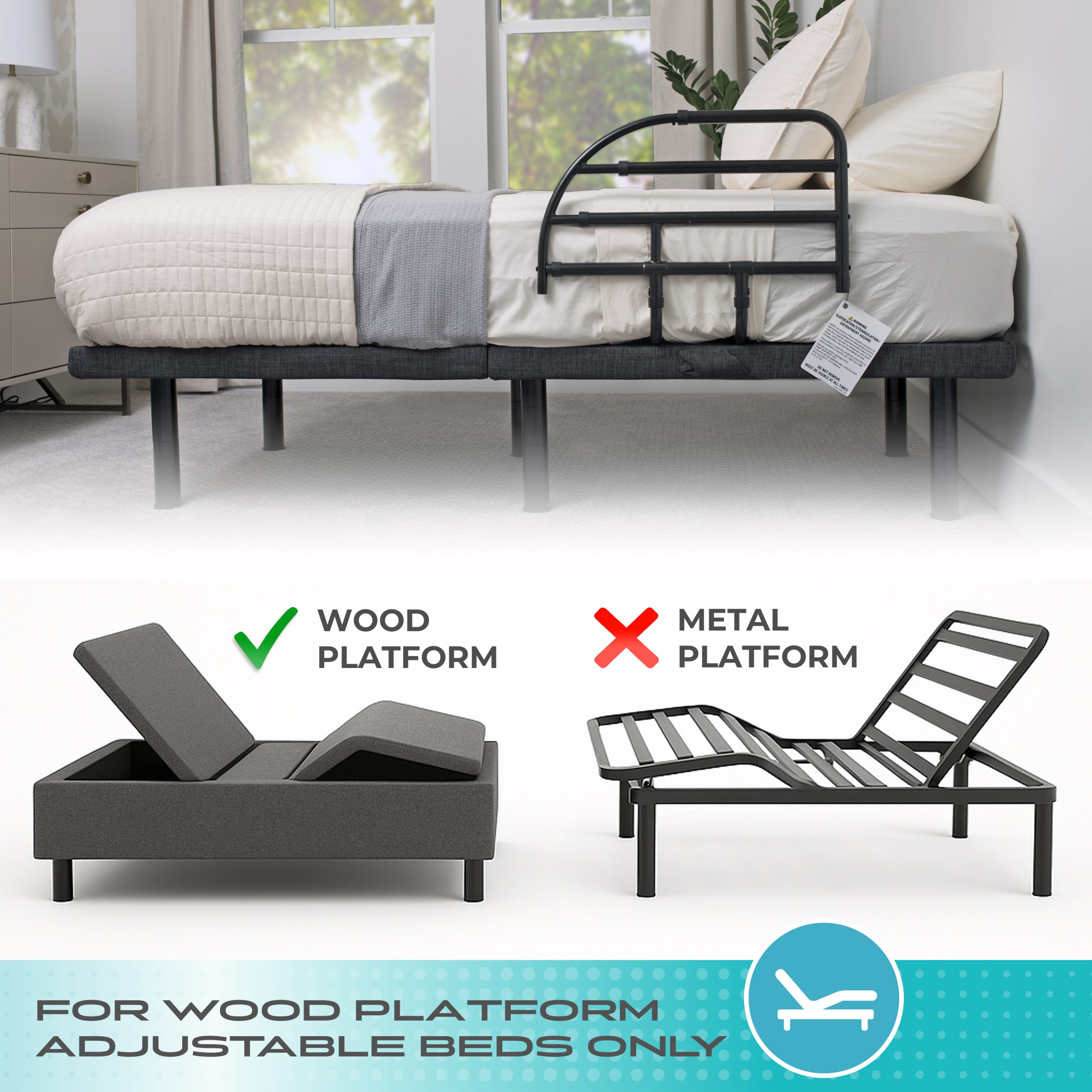 8700 Wonder Bed Rail for Adjustable Beds - Image 6
